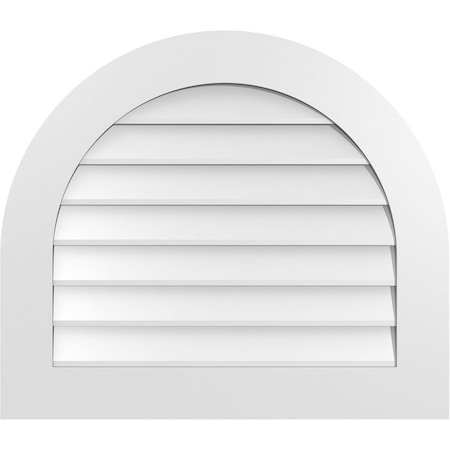 Ekena Millwork Round Top Surface Mount PVC Gable Vent: Non-Functional, w/ 3-1/2"W x 1"P Standard Frame, 30"W x 26"H GVPRT30X2601SN
